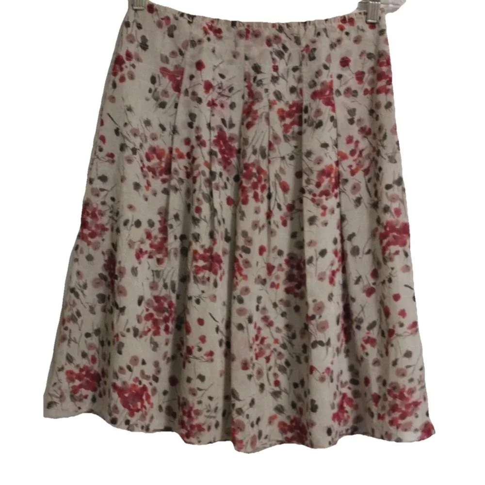 St.‎ John Sport Floral Pleated A-Line Skirt Twee Classic Luxury Sunday Best SZ 6
